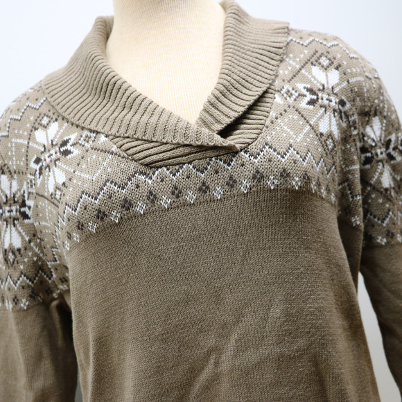 Studio Works Brown Vneck Long Sleeve Sweater